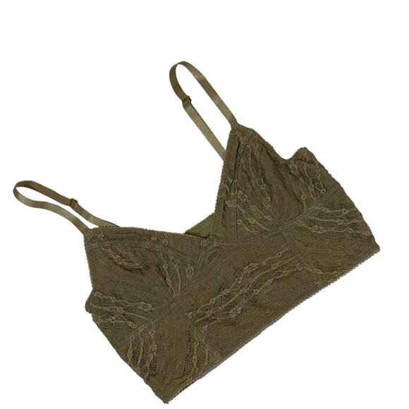 NWT Free People Intimately Lace Cropped Bralette - Green - Small - Picture 2 of 10